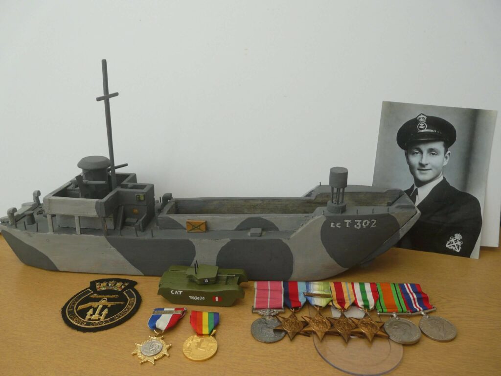 A display including some army medals